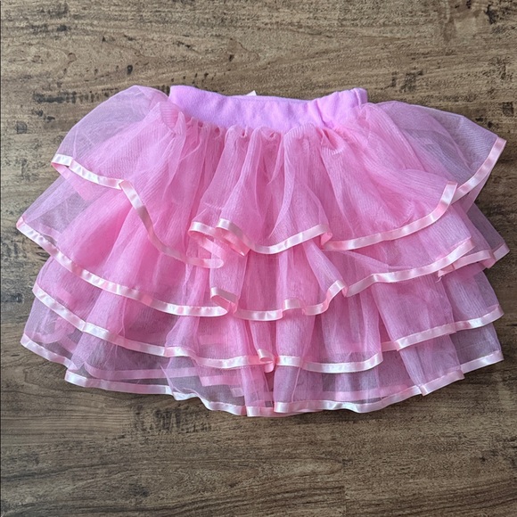 Pink Layered Tulle Skirt with Bow - Picture 2 of 5